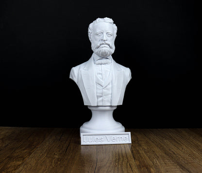 Jules Verne Bust, French Novelist and Poet Sculpture
