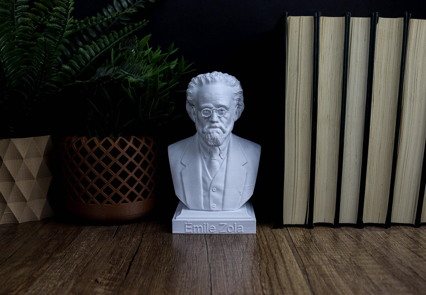 Émile Zola Bust, French Literary Figure Sculpture, Bookshelf and Home Decor Gift