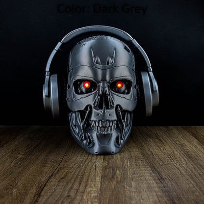 Terminator Endoskeleton Headphone Holder, Skull T-800 LED Bust, Headset Stand