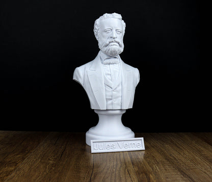 Jules Verne Bust, French Novelist and Poet Sculpture