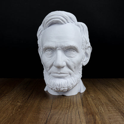Abraham Lincoln Head Statue, Headphone Holder, Desktop Decor Headphone Stand Bust
