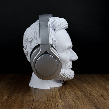 Abraham Lincoln Head Statue, Headphone Holder, Desktop Decor Headphone Stand Bust