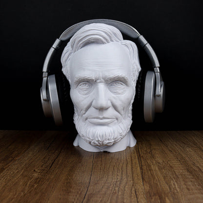Abraham Lincoln Head Statue, Headphone Holder, Desktop Decor Headphone Stand Bust