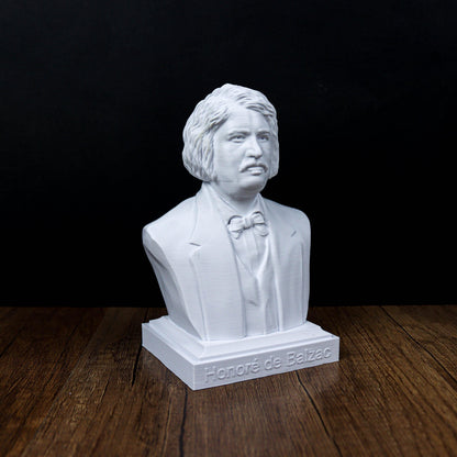Honoré de Balzac Bust, French Writer Sculpture for Bookshelf & Literary Decor