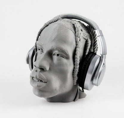 Travis Scott Headphone Holder, Headset Stand, Bust, Sculpture, Decoration